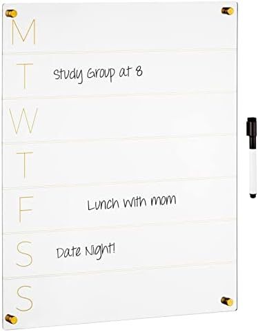 mDesign Weekly Dry Erase Board for Wall - Days of Week Acrylic White Board Daily Calendar Planner... | Amazon (US)