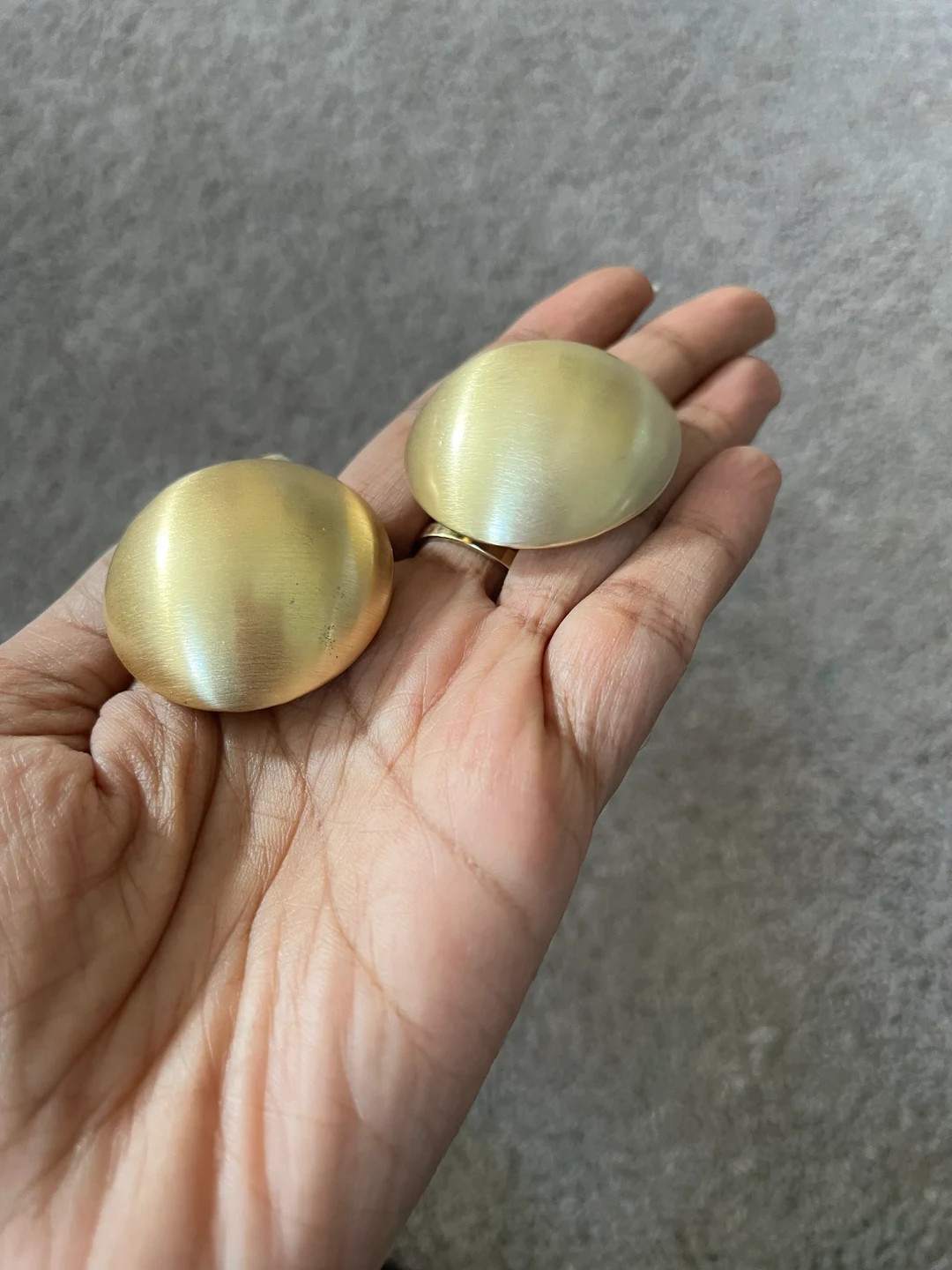 Big Gold Dome Earrings , Gold Studs Large , Huge Gold Stud Earring , Round Gold Earrings , Chunky... | Etsy (US)