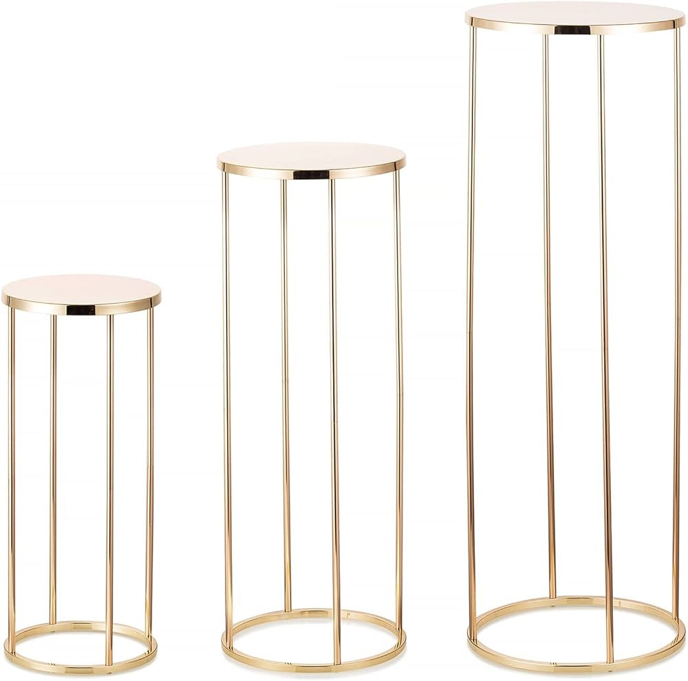 Sziqiqi Gold Metal Flower Stand for Wedding Table - Floor Vase Stands for Road Leads Tall Column ... | Amazon (US)