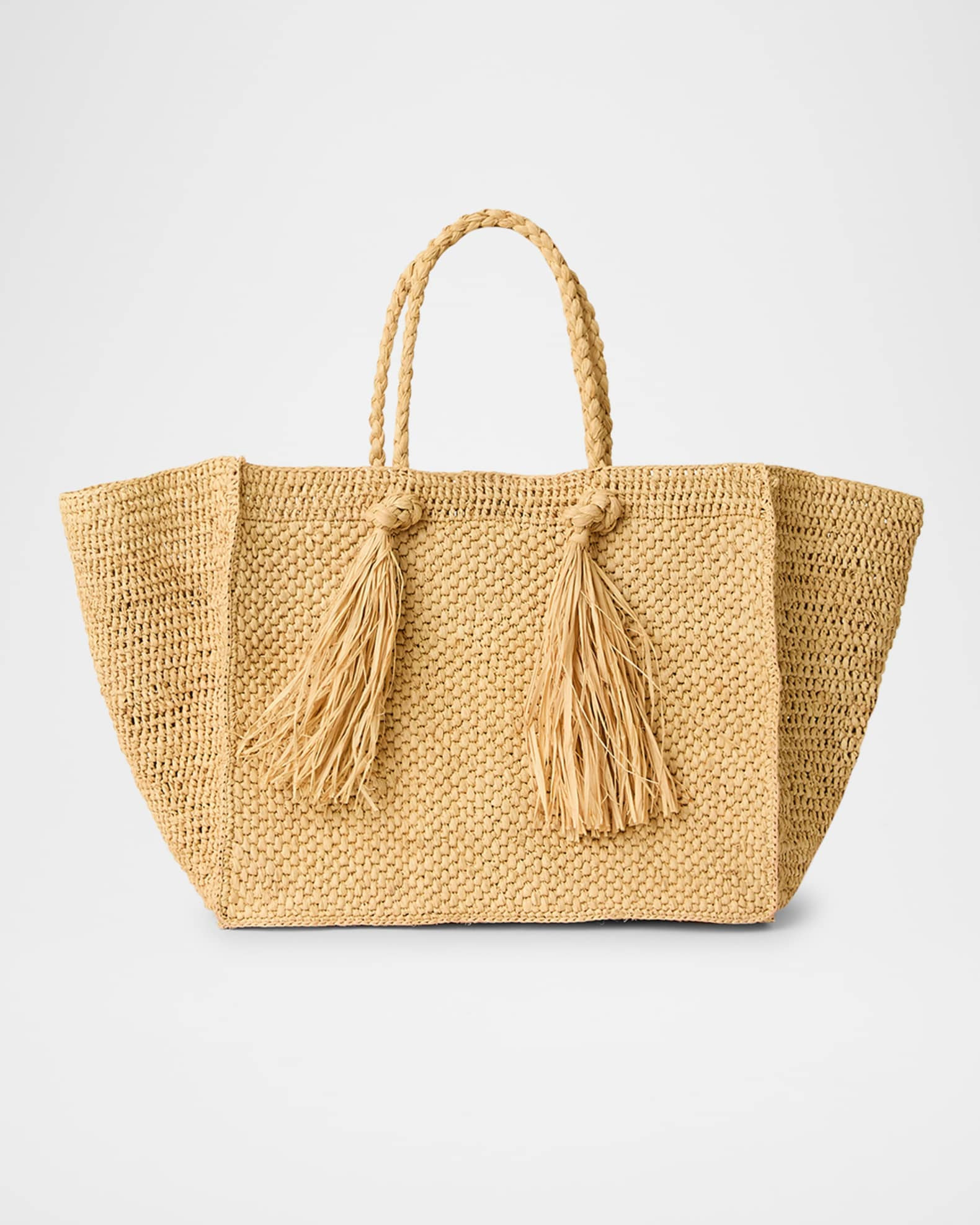 Lucas Large Tassel Straw Tote Bag | Neiman Marcus