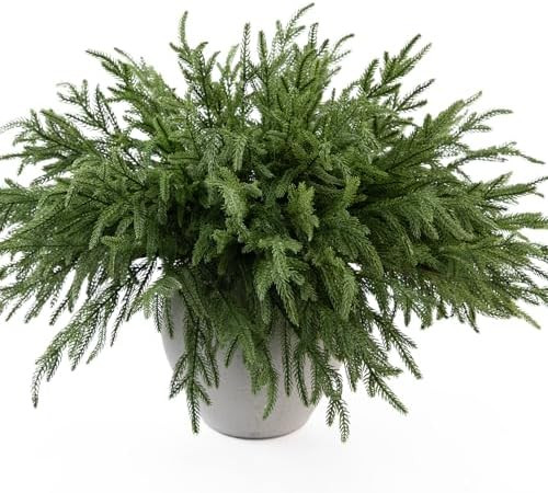 MISSPIN 12 Pcs 19.5 Inches Christmas Norfolk Pine Branches, Norfolk Pine Artificial Christmas Bra... | Amazon (US)