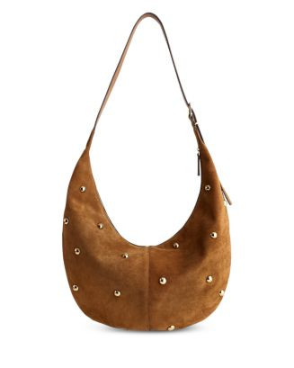 The Essential Studded Suede Curve Shoulder Bag | Bloomingdale's (US)