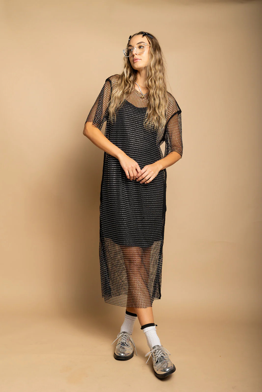 Midnight Spark Mesh Dress - Black | WKNDchasers
