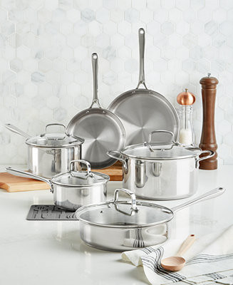 Stainless Steel 11-Pc. Cookware Set | Macy's