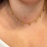 Custom Name Letter Necklace, Space Letter Necklace,Vote Necklace,Gold Initial Necklace, Personalized | Etsy (US)