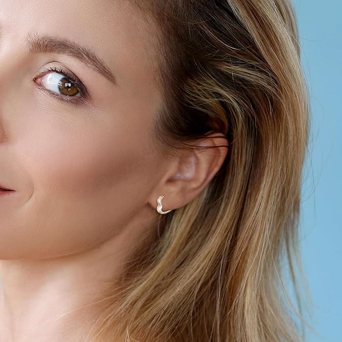 Silver/Gold Hoop Earrings for Women, Small Heart Hoop Earrings Hypoallergenic Unilateral CZ Small... | Amazon (US)