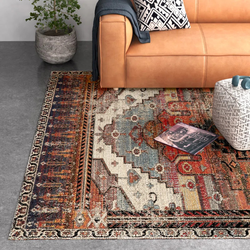 Haden Orange Indoor/Outdoor Rug | Wayfair North America