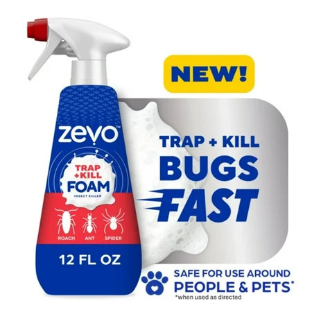 Zevo Roach Killer Trap & Kill Foam Spray for Roaches, Ants & Spiders 12 fl oz | Walmart (US)