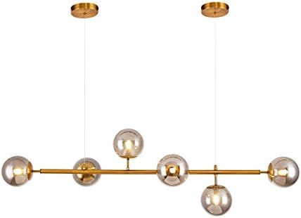 Dellemade Sputnik Chandelier, 6-Lights Mid-Century Pendant Light with Smoke Color Glass Shades | Amazon (US)