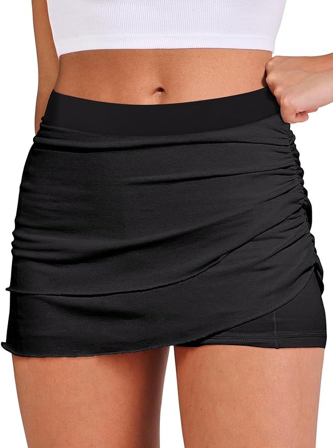ANRABESS Womens Skorts Ruched Athletic Workout Active Tennis Skirts Built in Shorts 2024 Summer O... | Amazon (US)