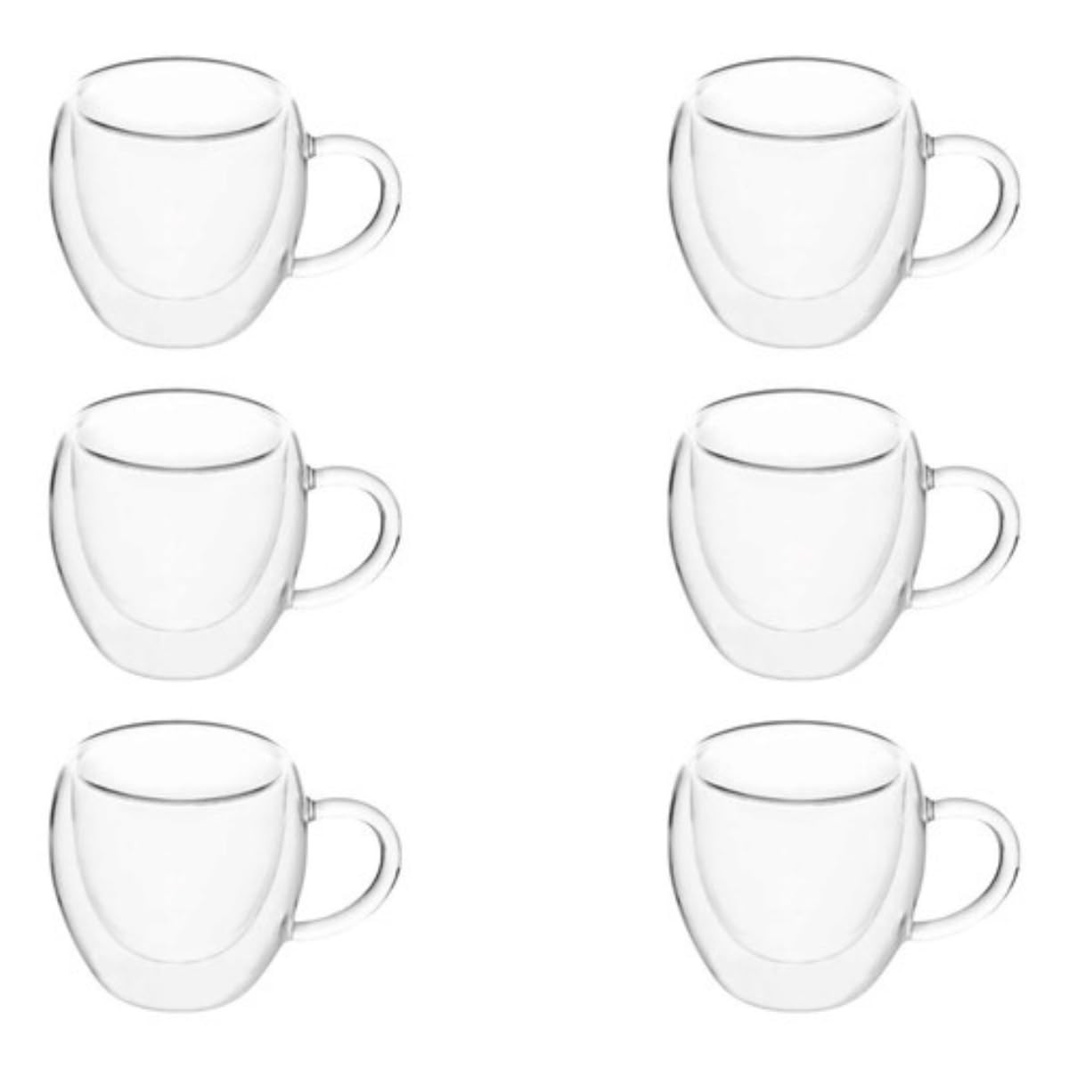 Xícaras Cafe Vidro Duplo Expresso 100ml Parede Dupla Kit 6un | Amazon (BR)