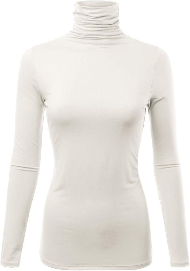 Womens Premium Long Sleeve Turtleneck Lightweight Pullover Top Sweater (S-3X, Made in USA) | Amazon (US)