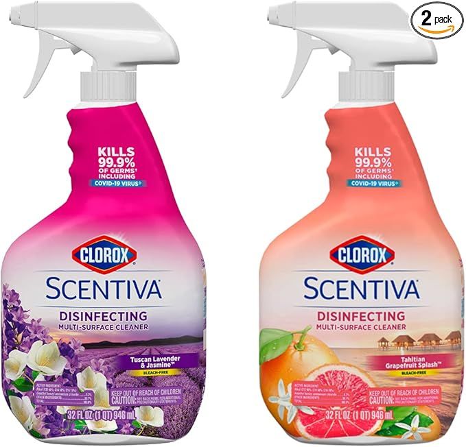 Clorox Scentiva Multi Surface Cleaner Spray, 32 OZ (Variety Pack) Tuscan Lavender and Jasmine & T... | Amazon (US)