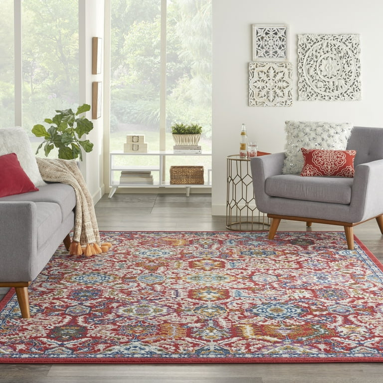 Nourison Passion Bohemian Red Multi Colored 8' x 10' Area Rug, (8x10) | Walmart (US)