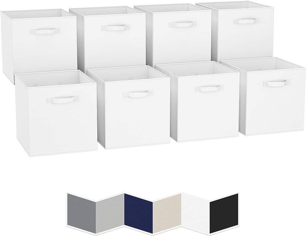 13x13 Large Storage Cubes (Set of 8). Fabric Storage Bins with Dual Handles | Cube Storage Bins f... | Amazon (US)