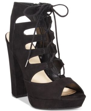 Bar Iii Nelly Lace-Up Block-Heel Platform Sandals, Created for Macy's Women's Shoes | Macys (US)