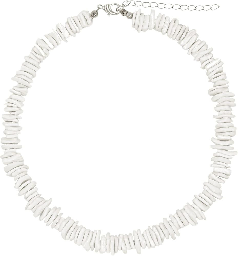 Natural White Puka Chip Shell Choker Necklaces for Women Hawaiian Beach Seashell Necklace for Wom... | Amazon (US)
