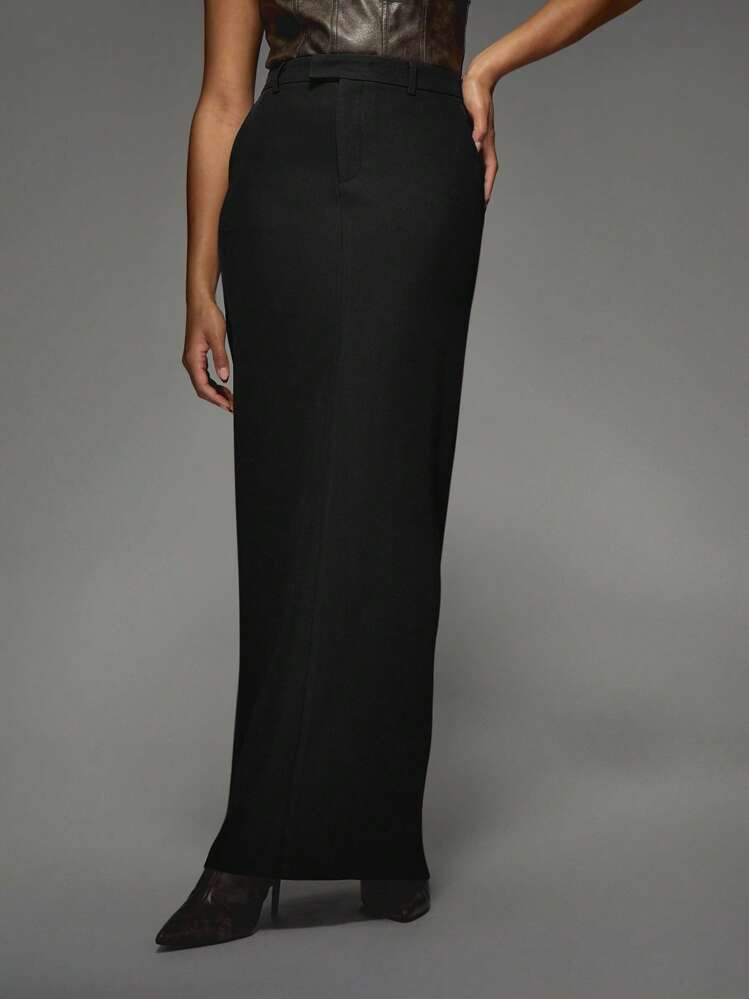 MISSGUIDED Elegant Tailored Column Maxi Skirt Evening Formal Office Business Professional Long Skirt Workwear Fall Winter Special Occasion | SHEIN