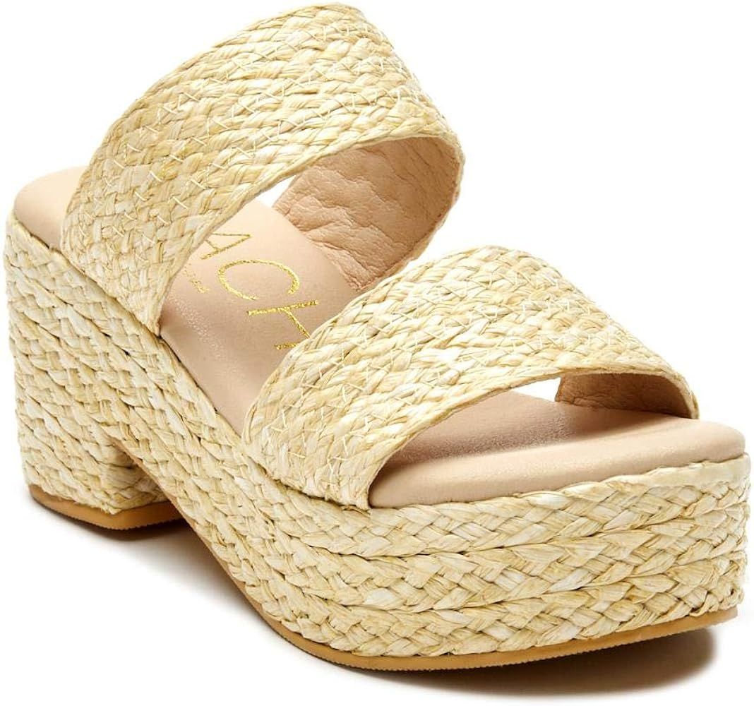 Matisse Footwear Ocean Ave Vegan Block Heel Sandal, Natural Raffia, PETA-Certified Vegan, 3" Heel... | Amazon (US)