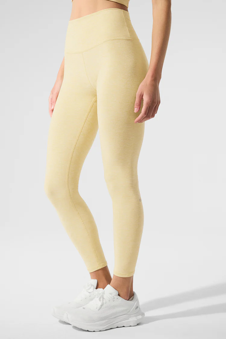 Alosoft High-Waist 7/8 Highlight Legging - Warm Butter Heather | Alo Yoga (US)