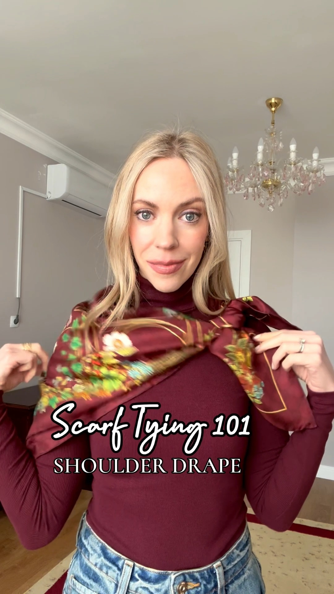 Silk scarf tying, burgundy silk scarf, spring trends, scarf tutorial 

#LTKOver40 #LTKWorkwear #LTKSeasonal