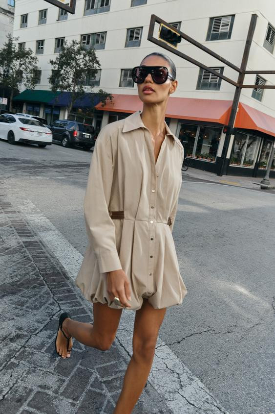 SHORT BALLOON DRESS | Zara US