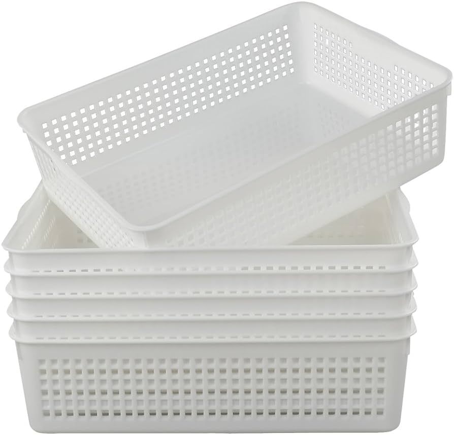 Lesbin Plastic Storage Trays Baskets/Organizing Baskets, 13.2 Inches x 9.6 Inches x 3.6 Inches, S... | Amazon (US)