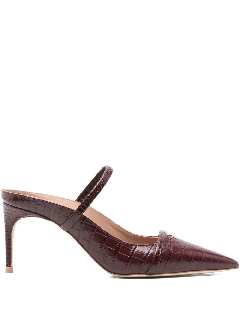 Malone Souliers 70mm crocodile-embroidered Leather Mules | Red | FARFETCH UK | Farfetch Global