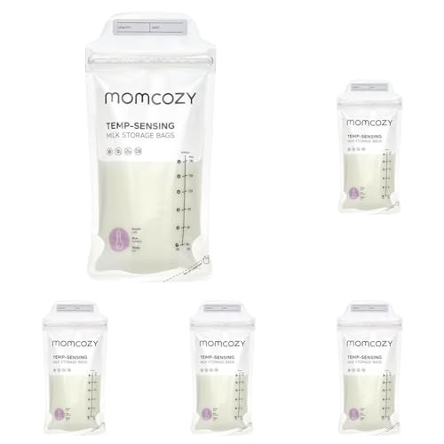 Momcozy Breastmilk Storing Bags, Temp-Sensing Discoloration Milk Storing Bags for Breastfeeding, Disposable Milk Storage Bag with 6 Ounce Self Standing, No-Leak Milk Freezer Storage Pouches, 50pcs | Amazon (US)