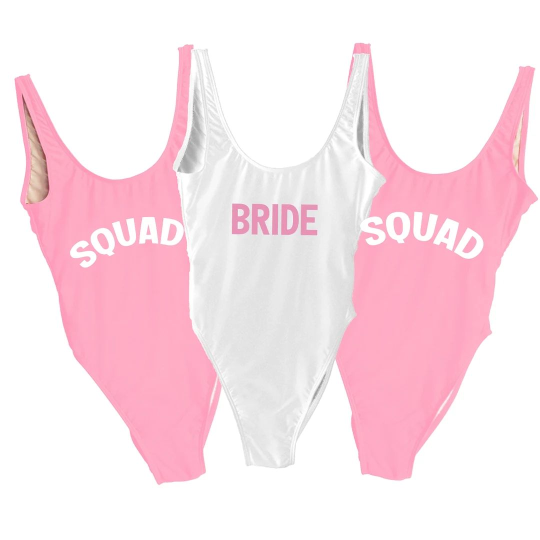 Bride and Squad Swimsuit - Etsy | Etsy (US)