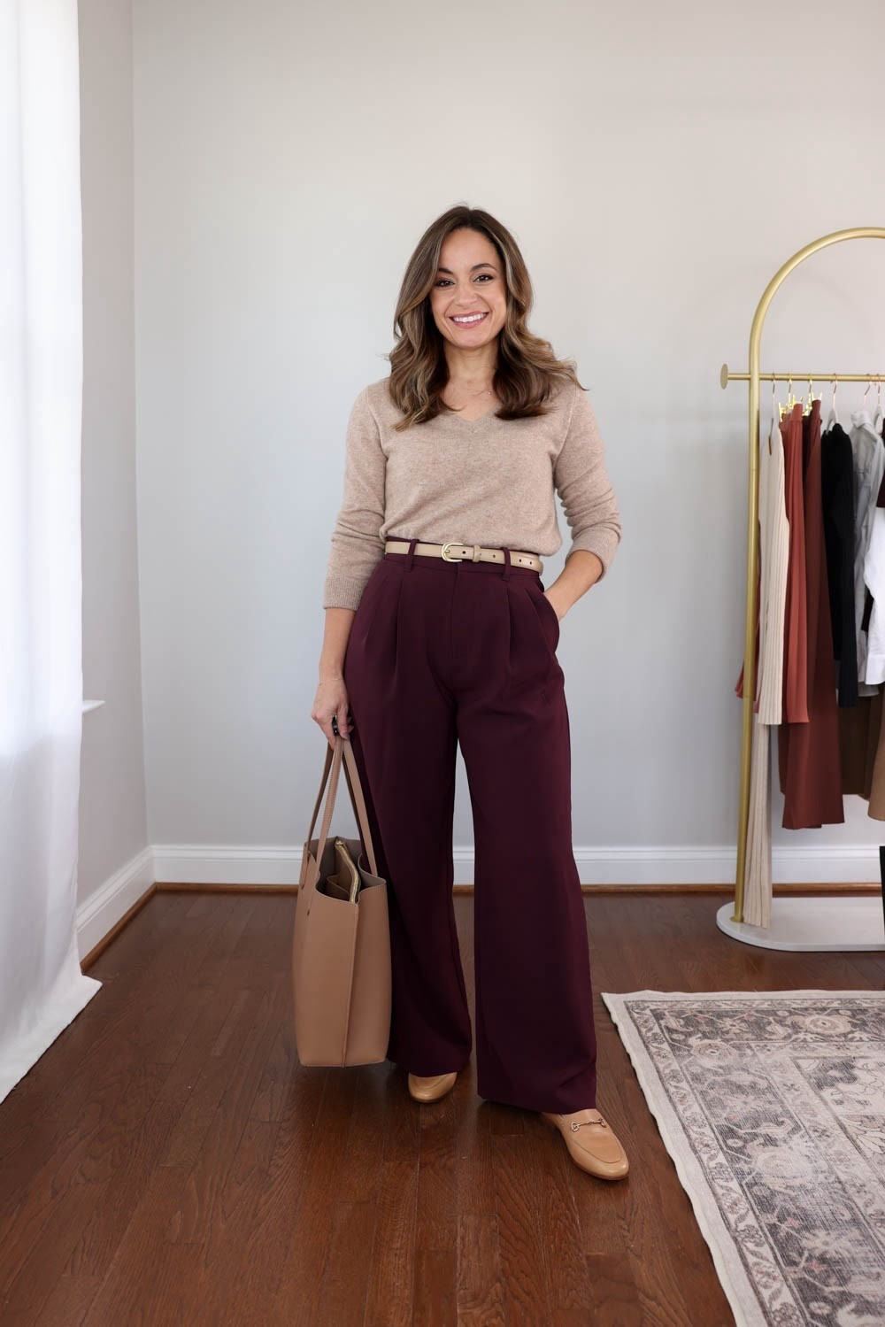 The 2025 fall workwear capsule series: purple wide leg pants six ways! 

V neck sweater (Quince): xs in oatmeal 
Purple pants (Gap): petite 00 / 11” rise / 28” inseam 


My measurements for reference: I’m 4’10” and 105lbs. My bust, waist, and hip measurement is 32”, 24”, and 36”.

#LTKPetite #LTKWorkwear