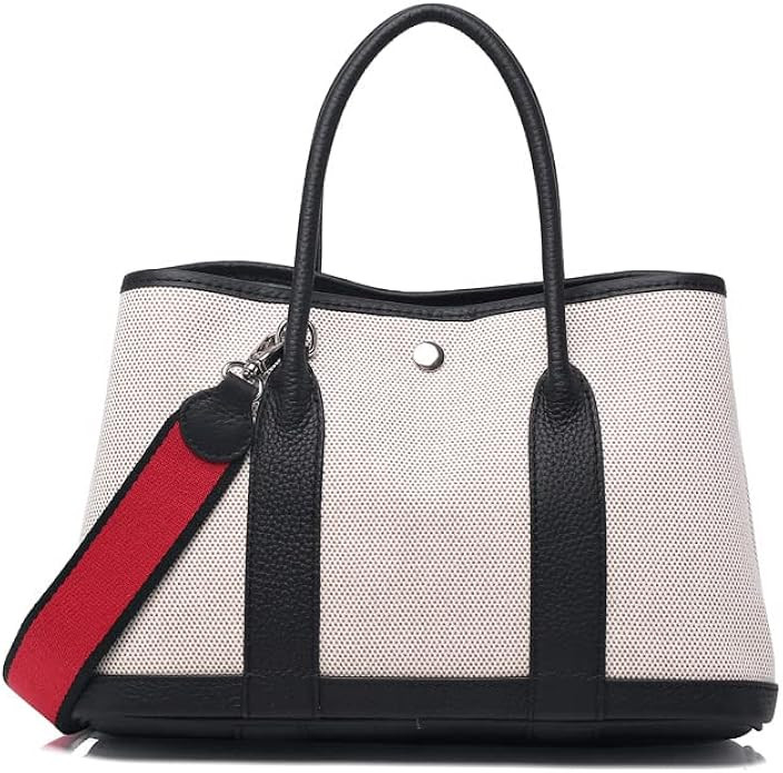 women's leather canvas garden party tote bag Crossbody shoulder bag handbag | Amazon (US)