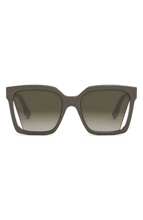 Fendi Way 55mm Square Sunglasses in Dark Brown/Gradient Green at Nordstrom | Nordstrom