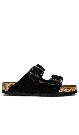 Arizona Soft Footbed Sandal in Black | Revolve Clothing (Global)