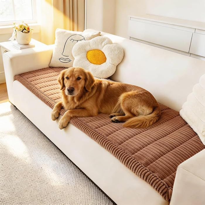 Awjcsv Couch Cover for Dogs Washable, Fuzzy Pet Couch Covers for 3 Cushion Sofa Pet Friendly, Non... | Amazon (US)