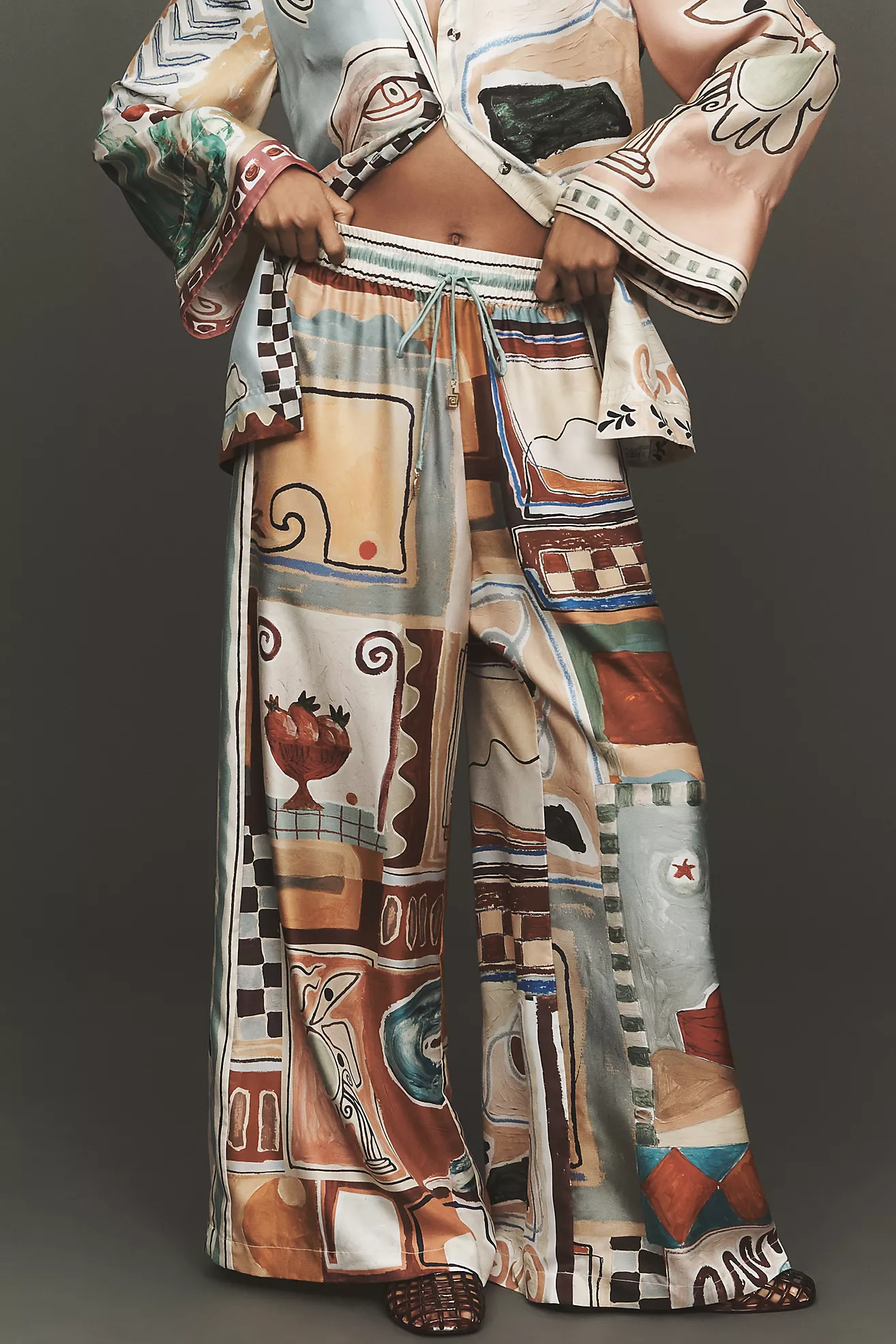 ALÉMAIS Michelle Silk Wide-Leg Pants | Anthropologie (US)