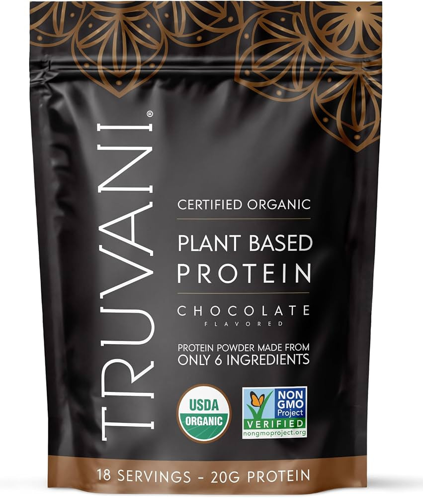 Truvani Organic Vegan Protein Powder | Chocolate | 20g Plant Based Pea Protein | 18 Servings | Ke... | Amazon (US)