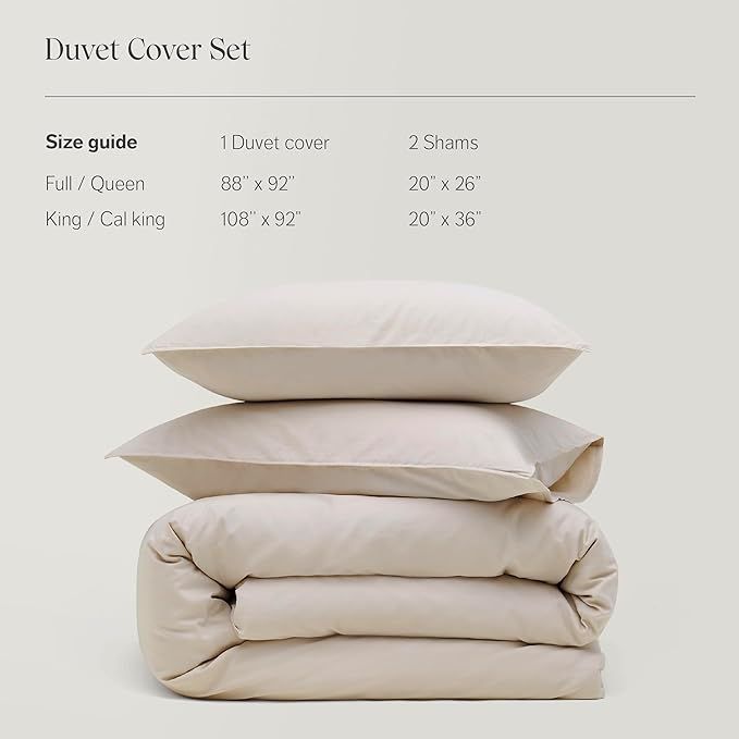 Double Stitch by Bedsure 100% Organic Cotton Duvet Cover Set Queen- 300 TC Sateen Weave, GOTS Cer... | Amazon (US)