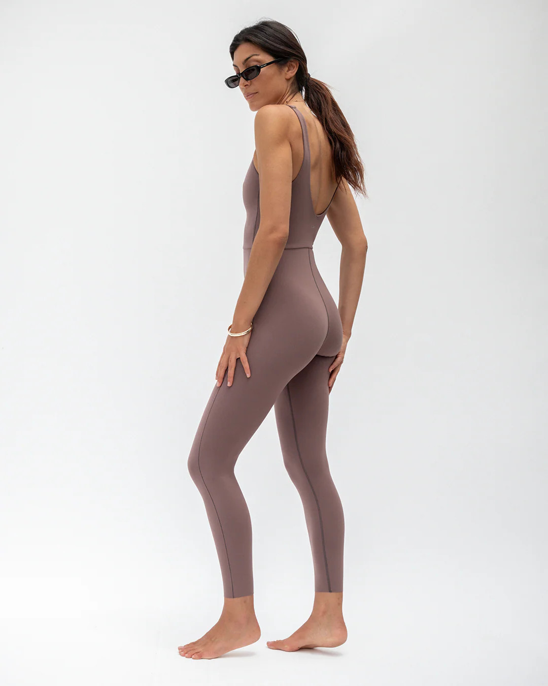 Plunge Playsuit - Deep Taupe Playsuit | Left on Friday