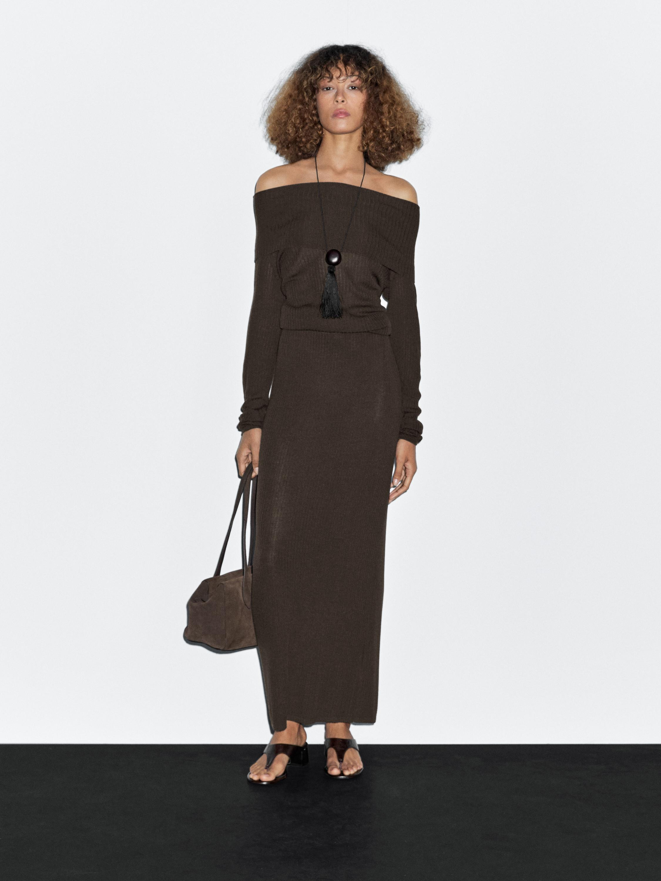 Ribbed knit sweater | Massimo Dutti UK