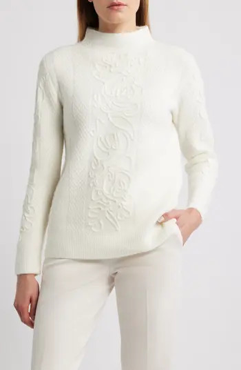 Embroidered Funnel Neck Sweater | Nordstrom