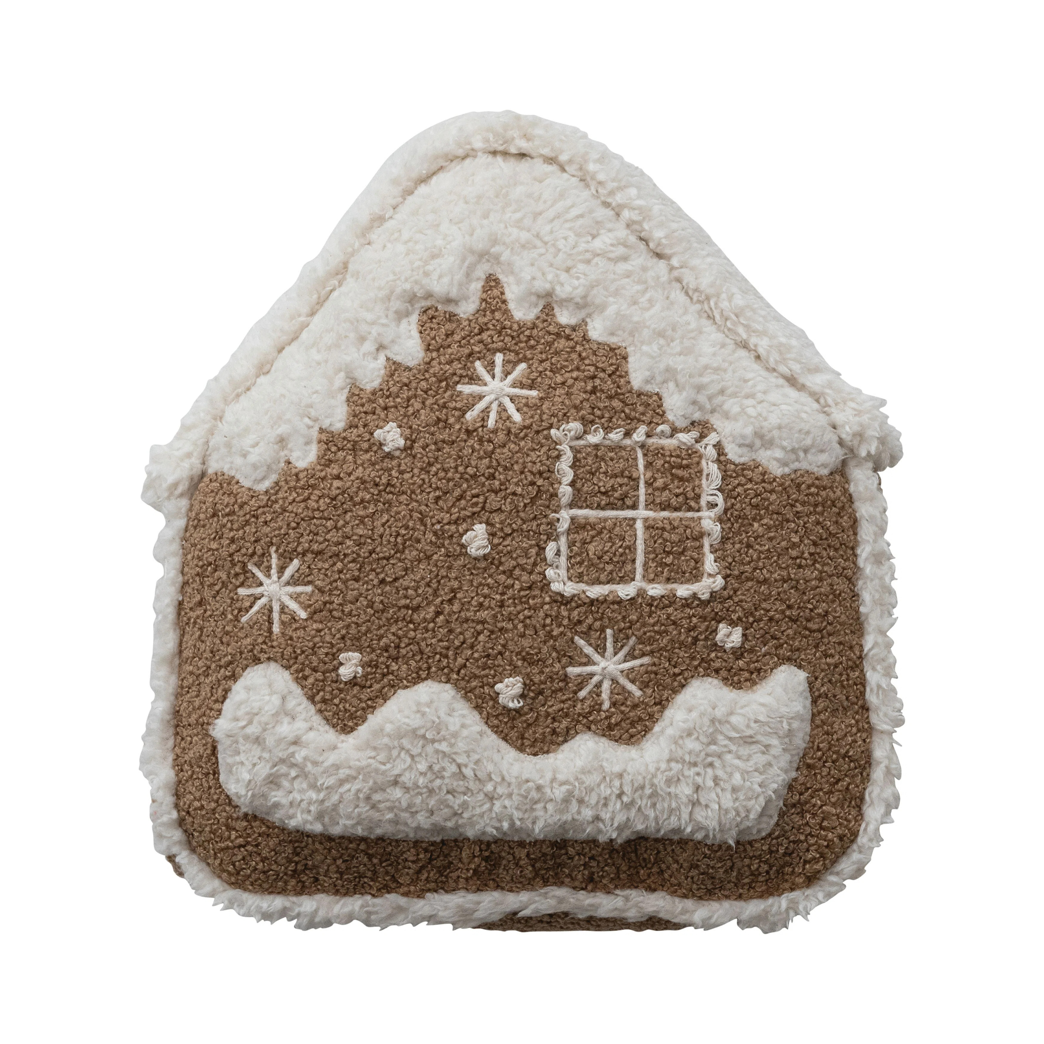Bouclé & Sherpa Gingerbreadhouse Shaped Pillow | Wayfair North America