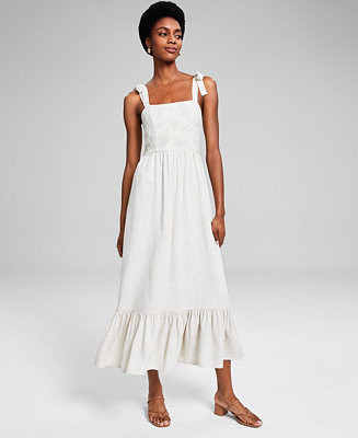 And Now This Women's Embroidered Linen-Blend Maxi Dress, Exclusively at Macy's - Macy's | Macy's