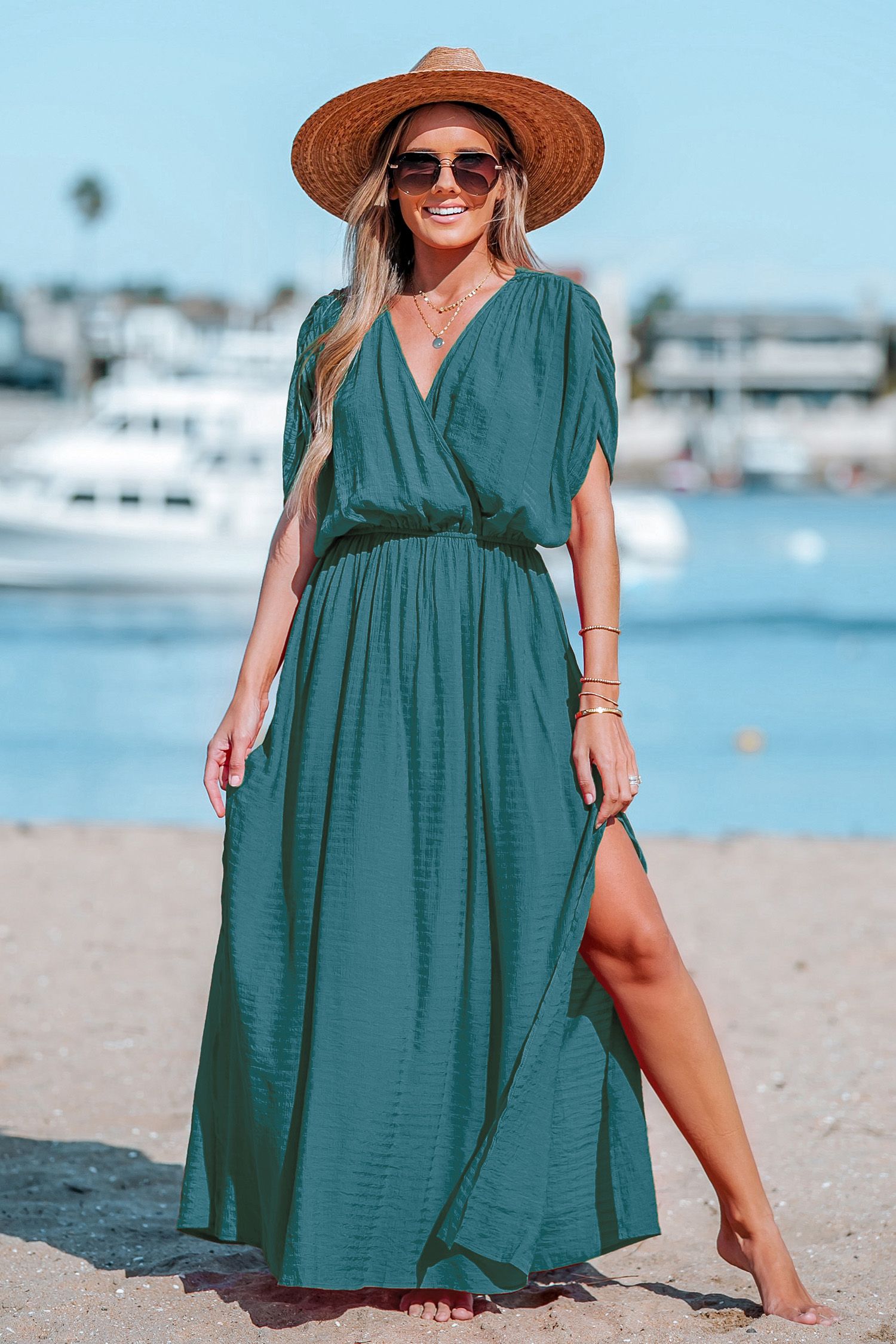 Surplice Neck Maxi Dress | Cupshe US