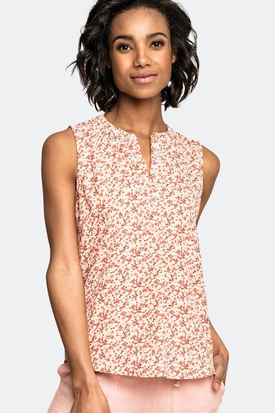 Sleeveless Open Placket Tunic Blouse | Gibson