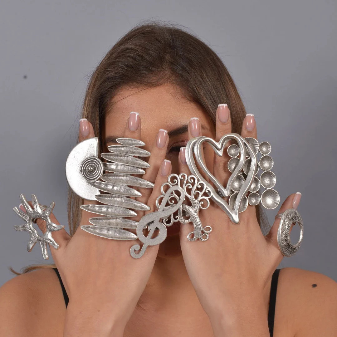 Statement Adjustable Ring, Boho Style Oversize Gypsy Ring, Musical Note Ring, Hearth Ring, Tree o... | Etsy (US)