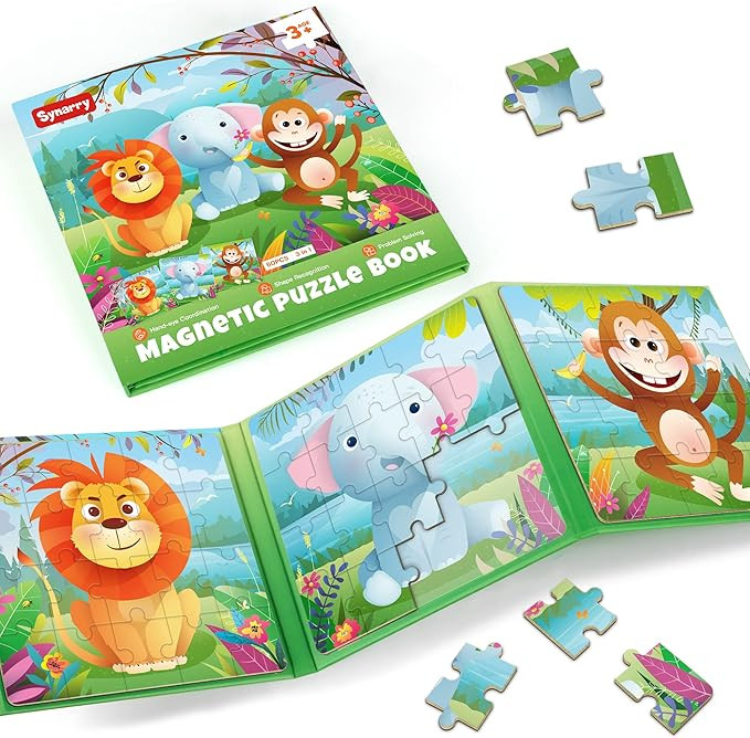 SYNARRY Magnetic Puzzles for Kids Ages 3-5, 20 Pieces Toddler Puzzles, Kids Travel Activity Toys ... | Amazon (UK)