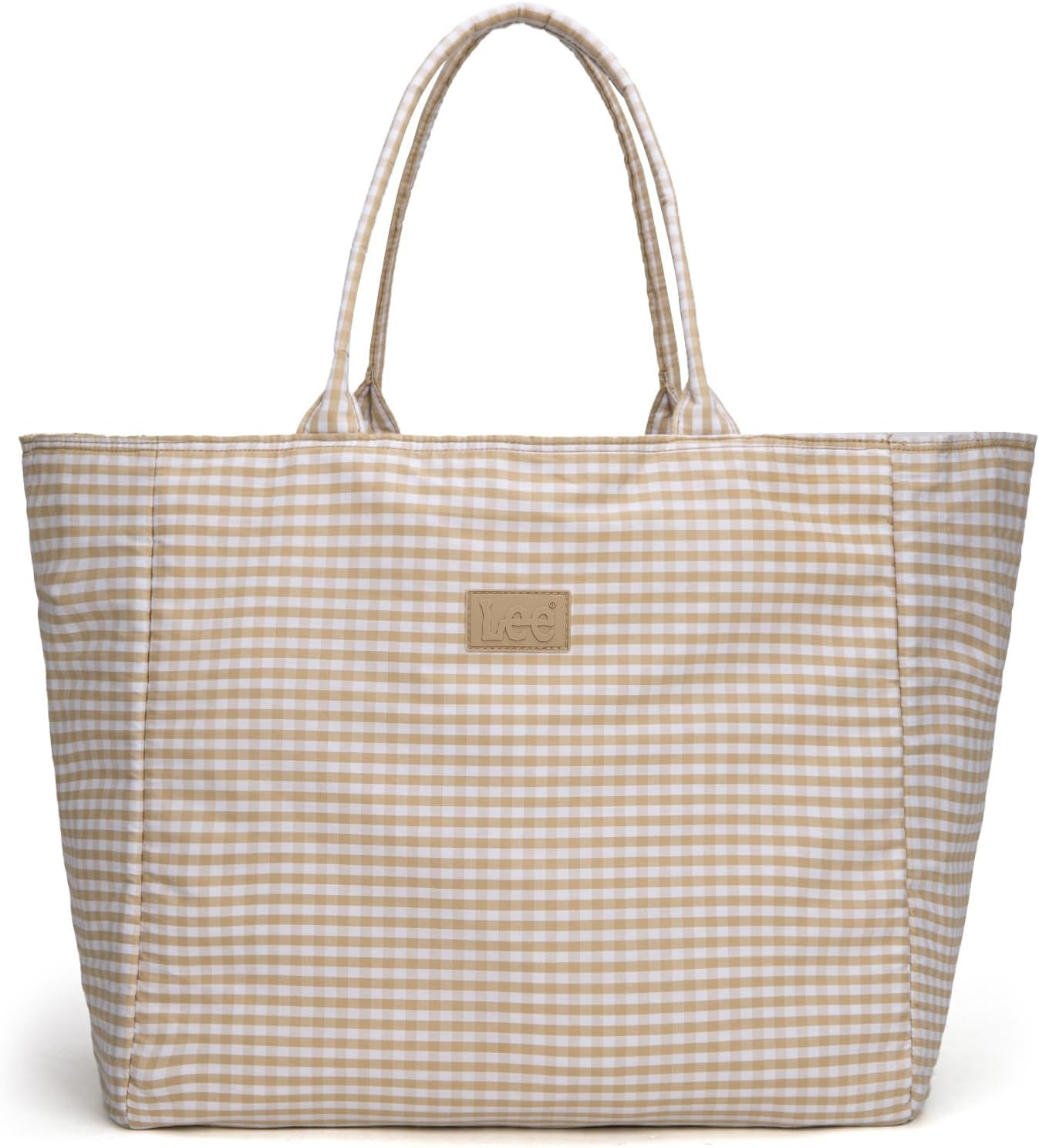 Lee Gingham Tote Bag for Women Foldable Large Shoulder Bag Casual Handbag | Amazon (US)