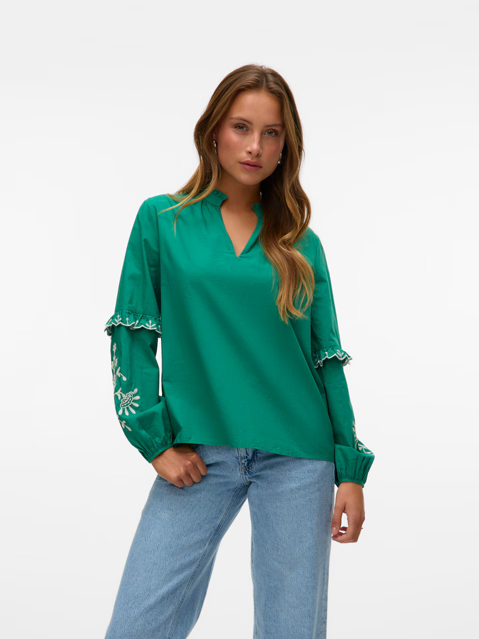 VERO MODA Blouse 'VMNOEL' in Smaragd | ABOUT YOU | ABOUT YOU NL