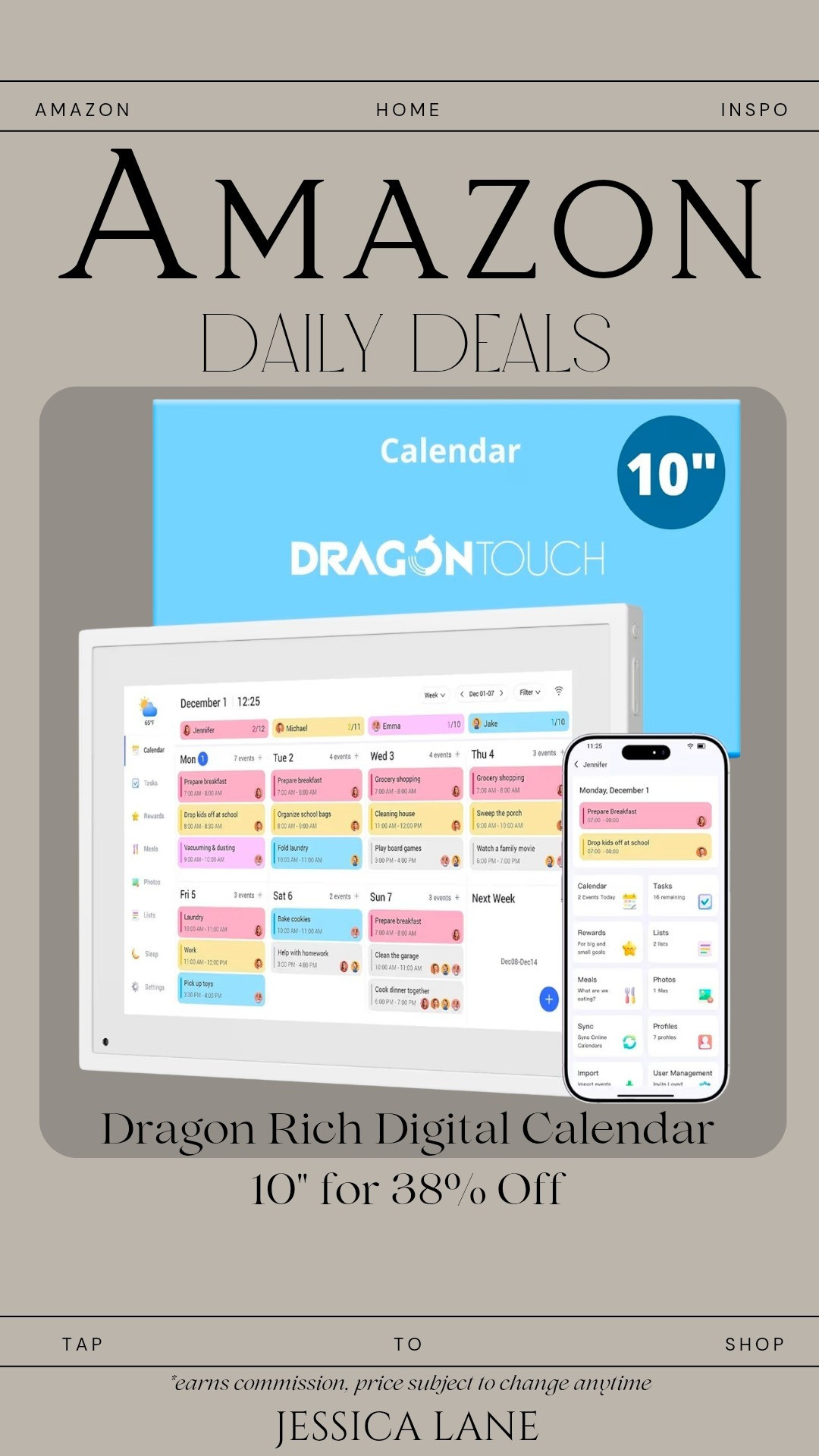 Keep your schedule visible and easy to manage with this sleek digital calendar. #SmartHome #Organization

#LTKmomlife #LTKdayinmylife #LTKSaleAlert